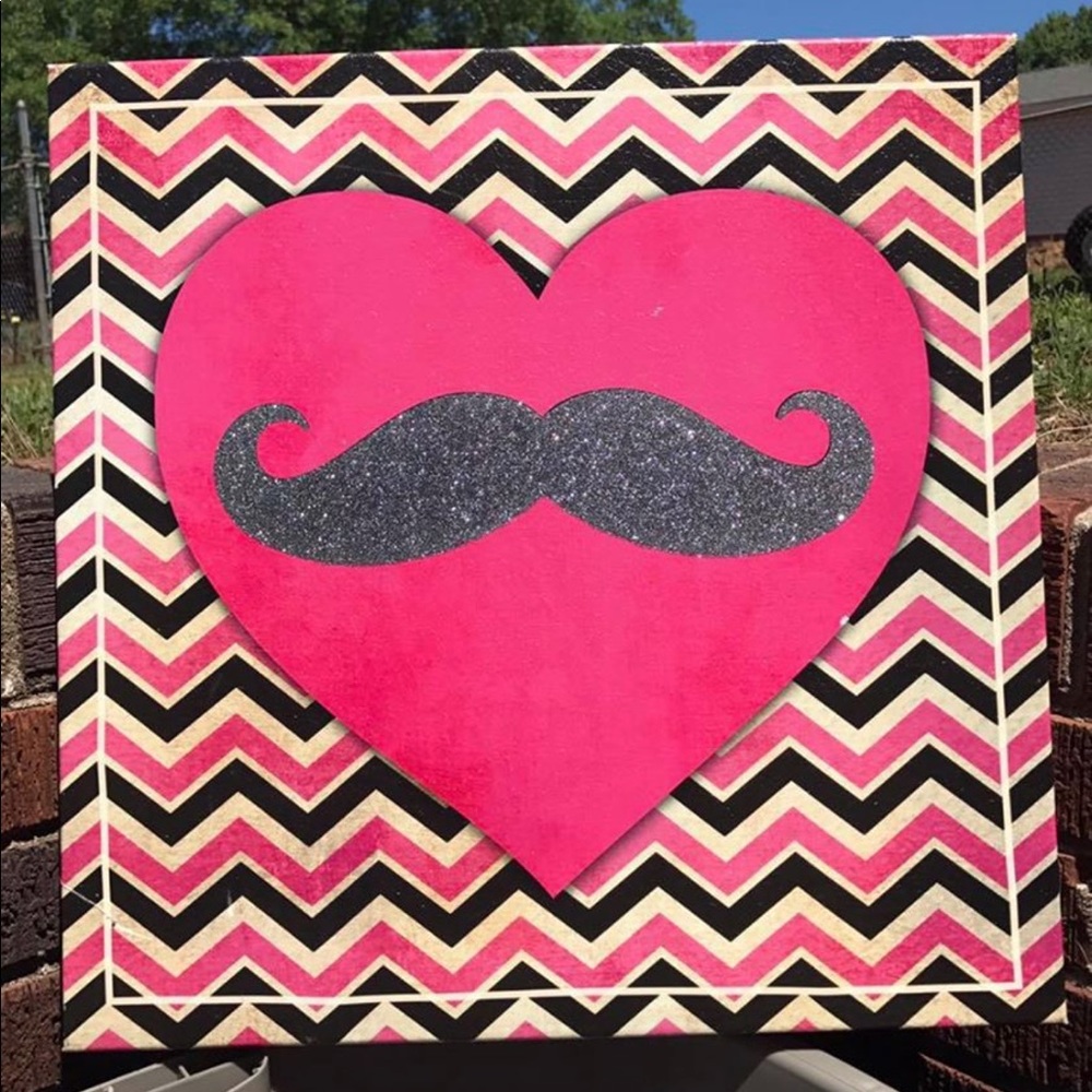 Mustache canvas decor!